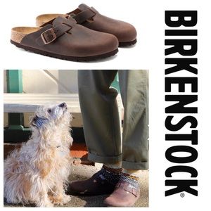 NWT Men’s Birkenstock Boston Oiled Leather Clog in Habana (Medium Brown)